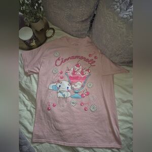 NEW WITHOUT TAGS Sanrio Pink Glitter Cinnamoroll Oversized Shirt